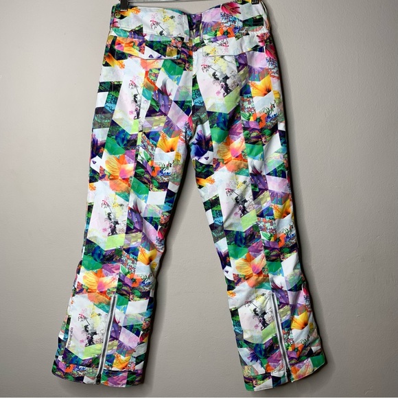 Obermeyer Jessi Snow Ski Pant White & multi Floral Print - Picture 10 of 10